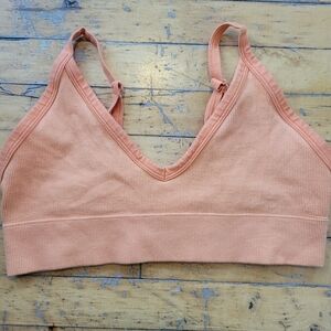Peach Ribbed Bralette